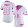 Cheap James Conner Steelers Women Jersey From China 2017 draft White-Pink Rush Fashion #30