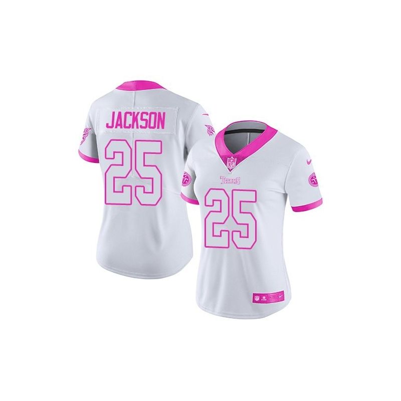 Cheap Adoree Jackson Titans Women Jersey From China 2017 draft White-Pink Rush Fashion #25