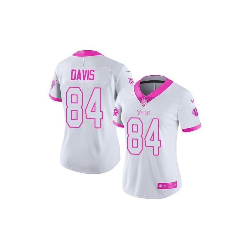 Cheap Corey Davis Titans Women Jersey From China 2017 draft White-Pink Rush Fashion #84