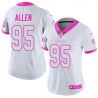 Cheap Jonathan Allen Redskins Women Jersey From China 2017 draft White-Pink Rush Fashion #95