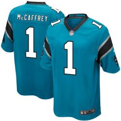 Cheap Christian McCaffrey Panthers Jersey From China 2017 draft Game Blue #1