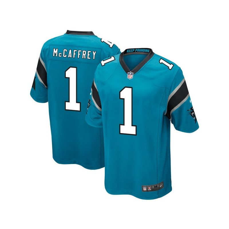Cheap Christian McCaffrey Panthers Jersey From China 2017 draft Game Blue #1