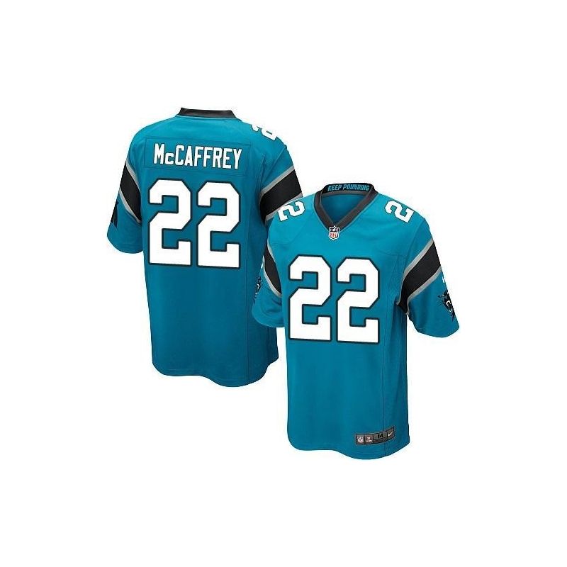 Cheap Christian McCaffrey Panthers Jersey From China 2017 draft Game Blue #22