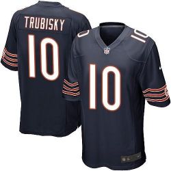 Cheap Mitchell Trubisky Bears Jersey From China 2017 draft Game Navy #10