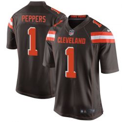 Cheap Jabrill Peppers Browns Jersey From China 2017 draft Game Brown #1