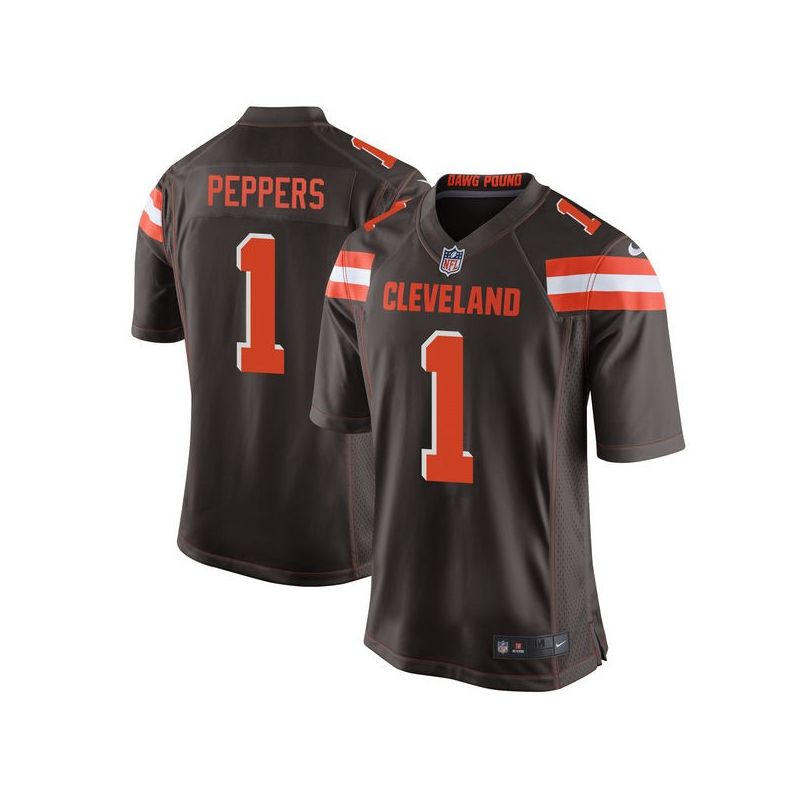 Cheap Jabrill Peppers Browns Jersey From China 2017 draft Game Brown #1