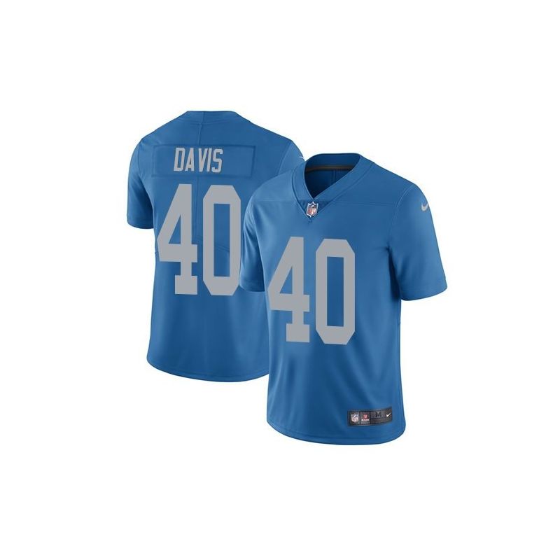 Cheap Jarrad Davis Lions Jersey From China 2017 draft Game Blue #40