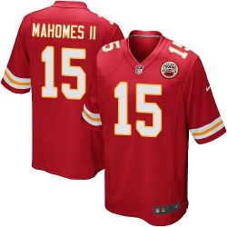 Cheap Patrick Mahomes II Chiefs Jersey From China 2017 draft Game Red #15