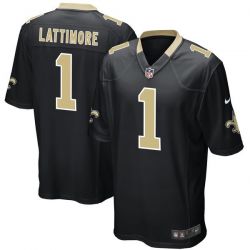 Cheap Marshon Lattimore Saints Jersey From China 2017 draft Game Black #1