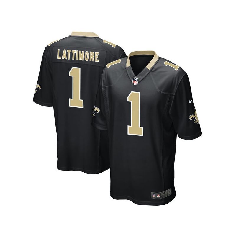 Cheap Marshon Lattimore Saints Jersey From China 2017 draft Game Black #1