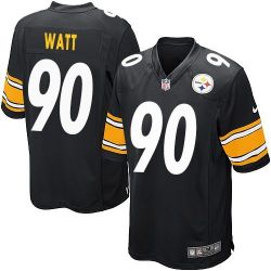 Cheap TJ Watt Steelers Jersey From China 2017 draft Game Black #90