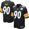 Cheap TJ Watt Steelers Jersey From China 2017 draft Game Black #90