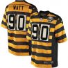 Cheap TJ Watt Steelers Jersey From China 2017 draft Game Black-Yellow 80 season #90