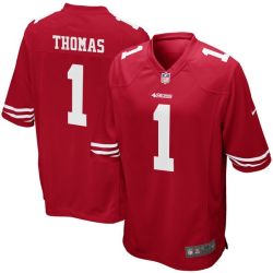 Cheap Solomon Thomas 49ers Jersey From China 2017 draft Game Red #1