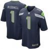 Cheap Malik McDowell Seahawks Jersey From China 2017 draft Game Blue #1