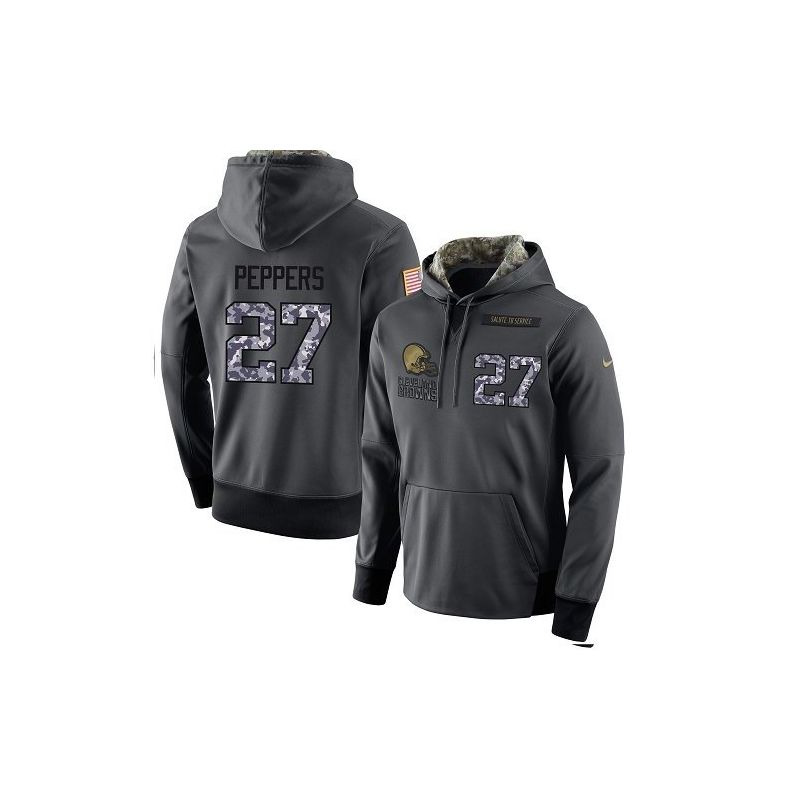 Cheap Jabrill Peppers Browns Hoodie From China 2017 draft Salute to Service Anthracite #27