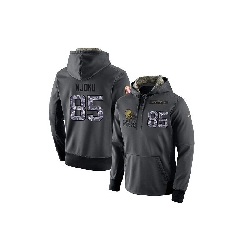 Cheap David Njoku Browns Hoodie From China 2017 draft Salute to Service Anthracite #85