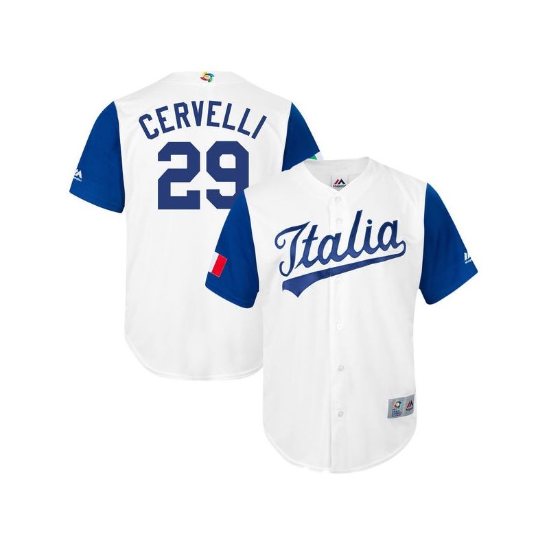 Cheap Francisco Cervelli Italy WBC Jersey From China 2017 World Baseball Classic in Men Women Youth Size