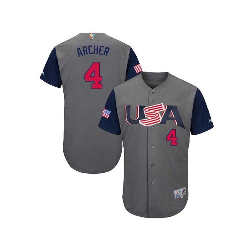 Cheap Chris Archer USA WBC Jersey From China 2017 World Baseball Classic in Men Women Youth Size