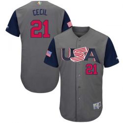 Cheap Brett Cecil USA WBC Jersey From China 2017 World Baseball Classic in Men Women Youth Size