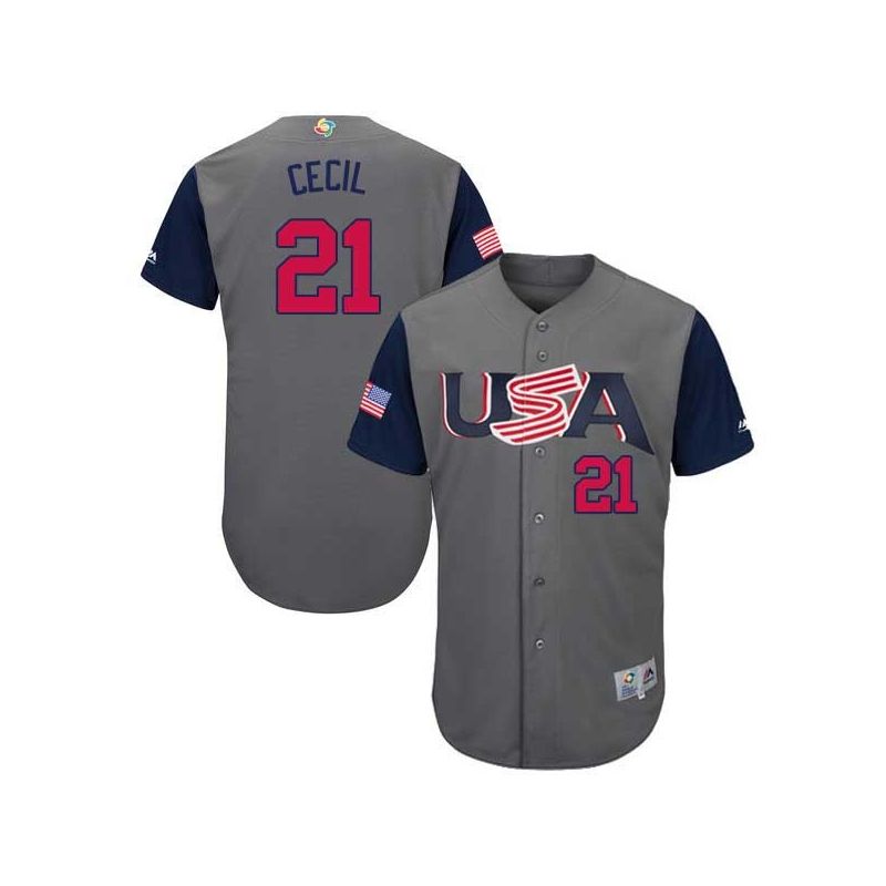 Cheap Brett Cecil USA WBC Jersey From China 2017 World Baseball Classic in Men Women Youth Size