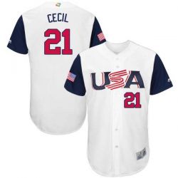 Cheap Brett Cecil USA WBC Jersey From China 2017 World Baseball Classic in Men Women Youth Size