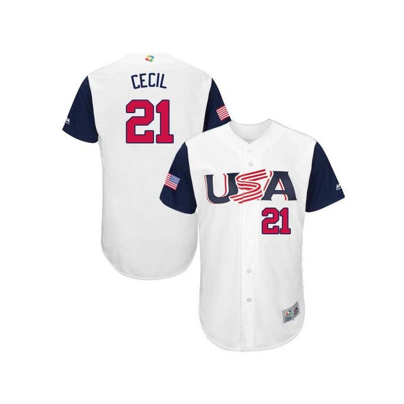 Cheap Brett Cecil USA WBC Jersey From China 2017 World Baseball Classic in Men Women Youth Size