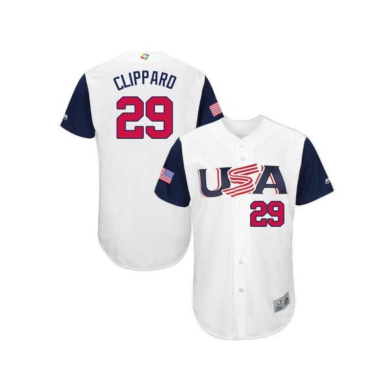 Cheap Tyler Clippard USA WBC Jersey From China 2017 World Baseball Classic in Men Women Youth Size