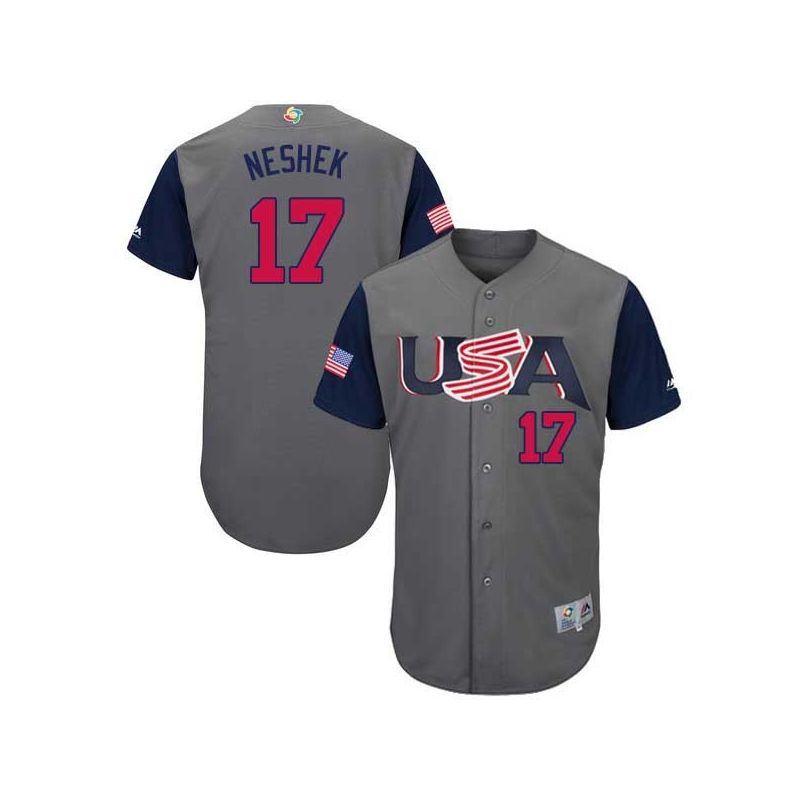 Cheap Pat Neshek USA WBC Jersey From China 2017 World Baseball Classic in Men Women Youth Size