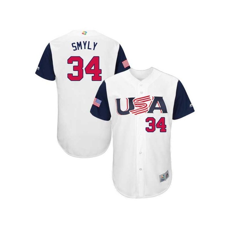 Cheap Drew Smyly USA WBC Jersey From China 2017 World Baseball Classic in Men Women Youth Size