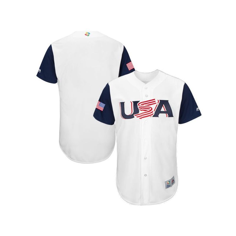 Cheap USA WBC Jersey From China Blank 2017 World Baseball Classic in Men Women Youth Size Can be Customized