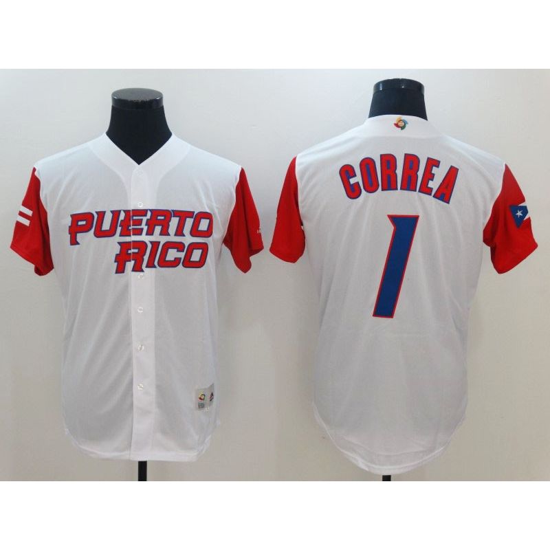 Cheap Carlos Correa Puerto Rico WBC Jersey From China 2017 World Baseball Classic in Men Women Youth Size