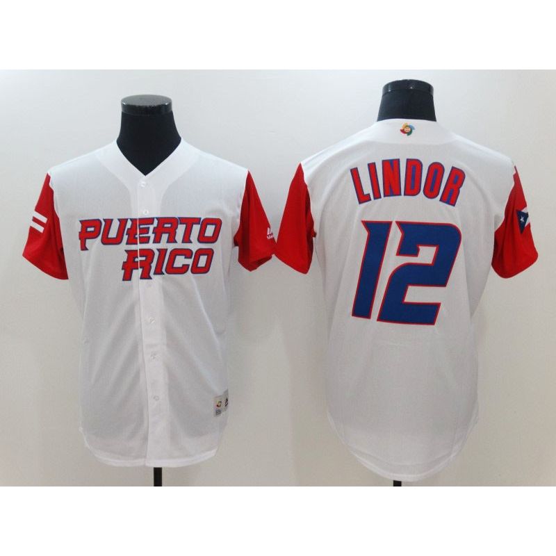 Cheap Francisco Lindor Puerto Rico WBC Jersey From China 2017 World Baseball Classic in Men Women Youth Size