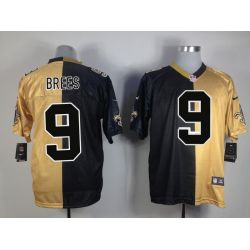 Cheap Drew Brees Saints Jersey #9 Black-Gold From China Split