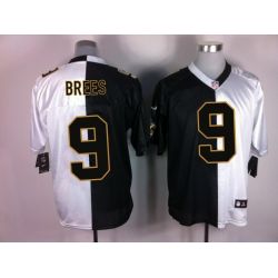 Cheap Drew Brees Saints Jersey #9 Black-White From China Split