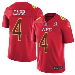 Cheap Derek Carr Raiders Jersey From China 2017 Pro Bowl AFC in Men Women Youth Size #4