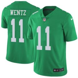 Cheap Carson Wentz Eagles Jersey From China Color Rush Legend #11 emerald