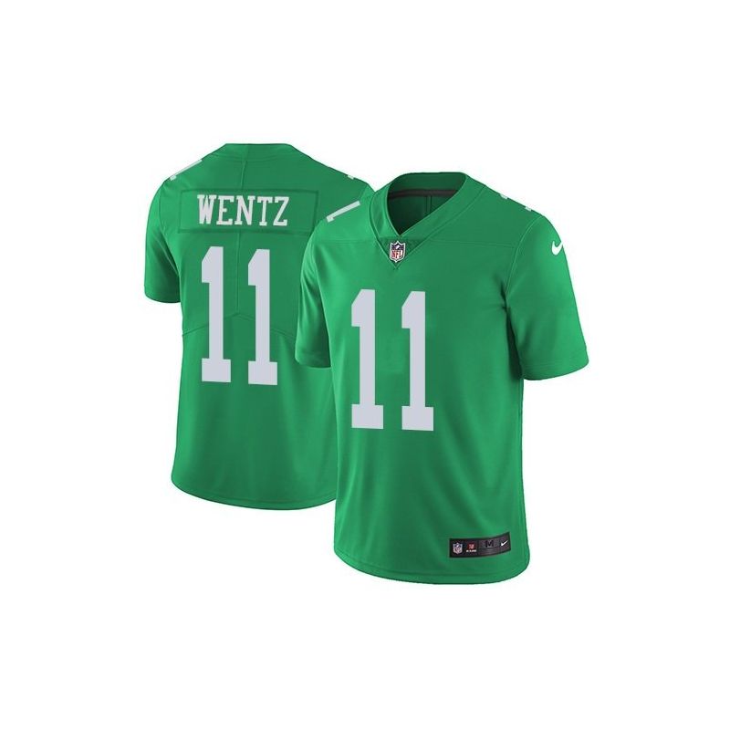 Cheap Carson Wentz Eagles Jersey From China Color Rush Legend #11 emerald