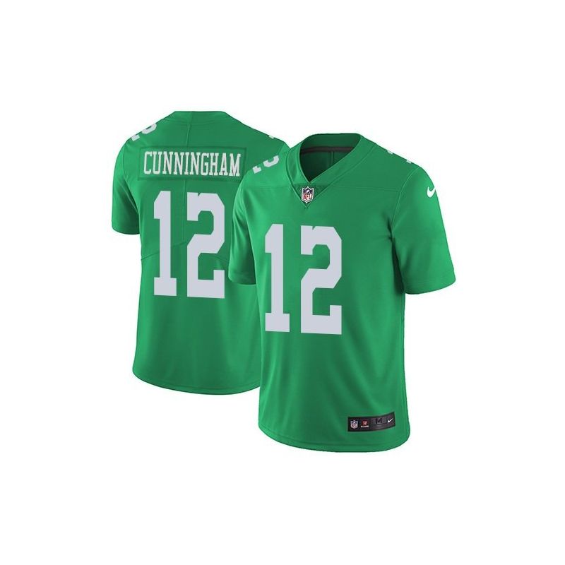 Cheap Randall Cunningham Eagles Jersey From China Color Rush Legend #12 emerald