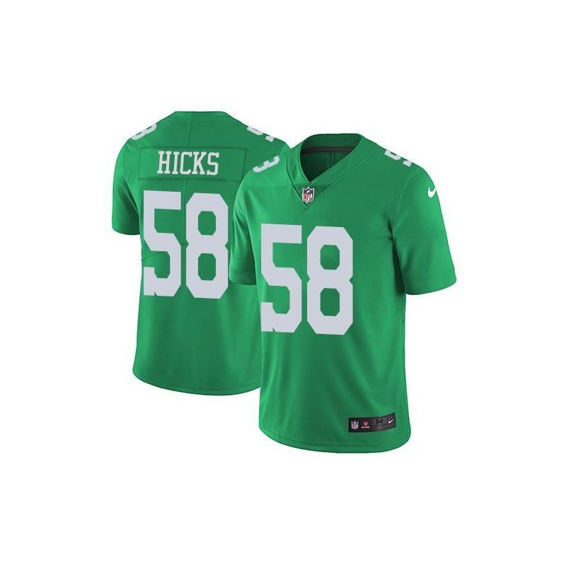 Cheap Jordan Hicks Eagles Jersey From China Color Rush Legend #58 emerald