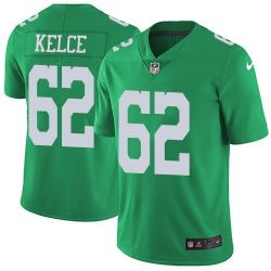 Cheap Jason Kelce Eagles Jersey From China Color Rush Legend #62 emerald