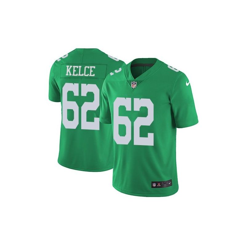 Cheap Jason Kelce Eagles Jersey From China Color Rush Legend #62 emerald