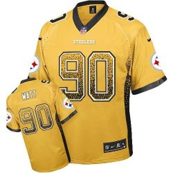 Cheap TJ Watt Steelers Jersey From China Drift Fashion I #90 Gold