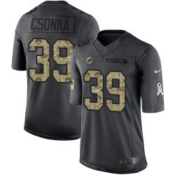 Cheap Larry Csonka Dolphins Jersey From China Salute To Service Anthracite #39