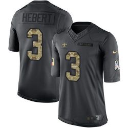 Cheap Bobby Hebert Saints Jersey From China Salute To Service Anthracite #3