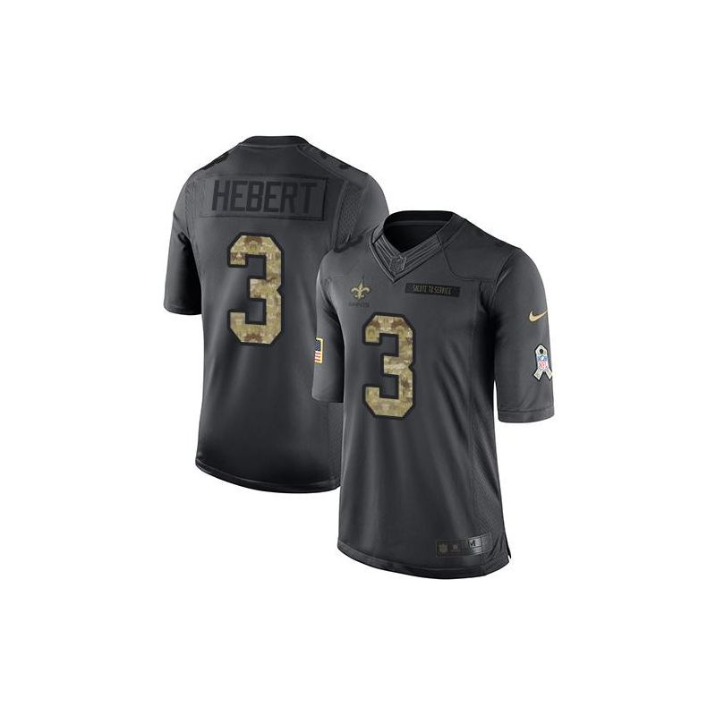 Cheap Bobby Hebert Saints Jersey From China Salute To Service Anthracite #3