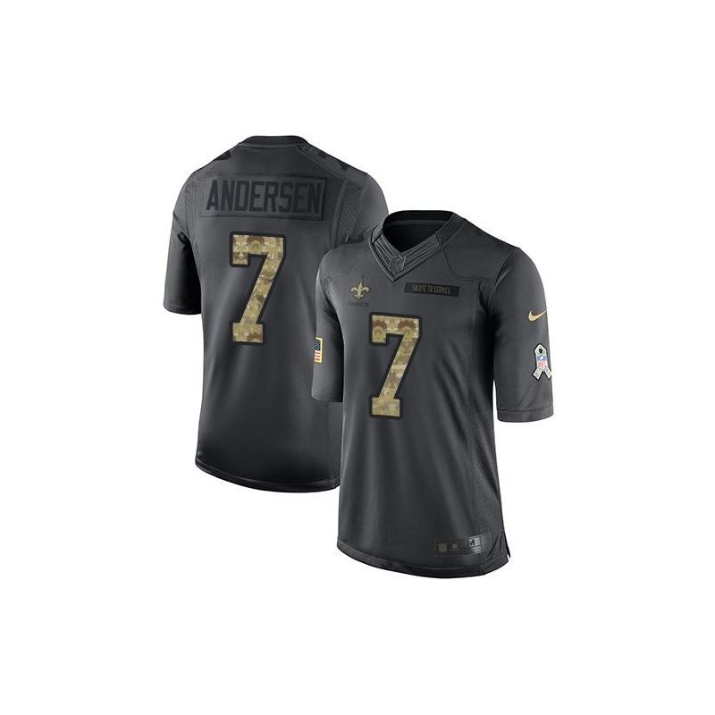 Cheap Morten Andersen Saints Jersey From China Salute To Service Anthracite #7