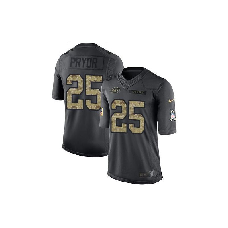Cheap Calvin Pryor Jets Jersey From China Salute To Service Anthracite #25