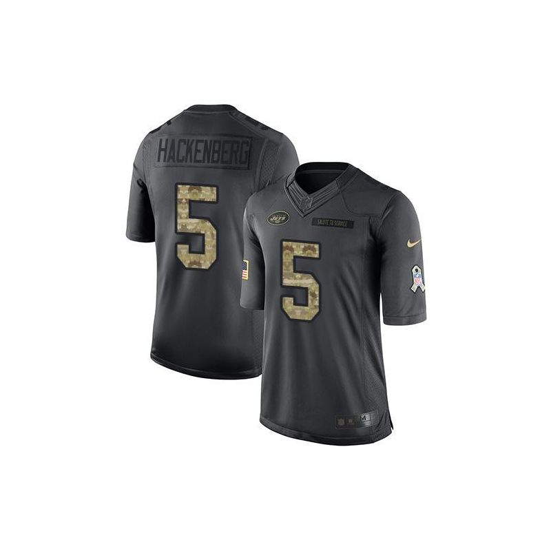 Cheap Christian Hackenberg Jets Jersey From China Salute To Service Anthracite #5