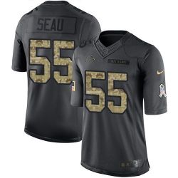 Cheap Junior Seau Chargers Jersey From China Salute To Service Anthracite #55